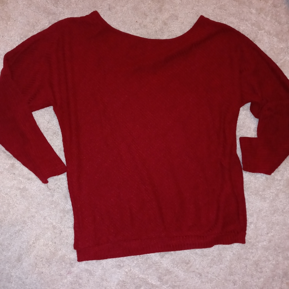 New! Burgundy off shoulder top
